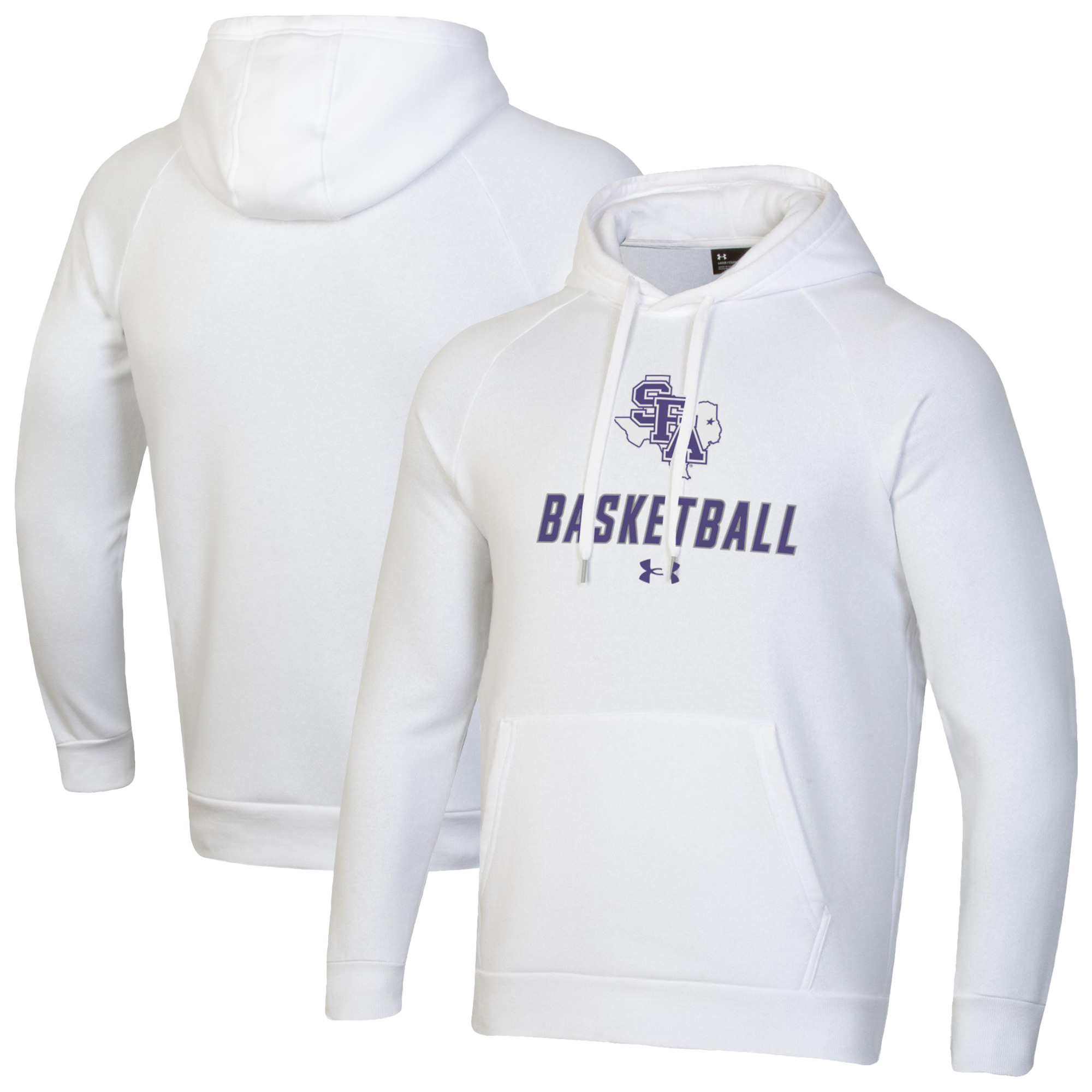 Men’s Under Armour White Stephen F Austin Lumberjacks Basketball Rival Raglan Fleece Pullover Hoodie