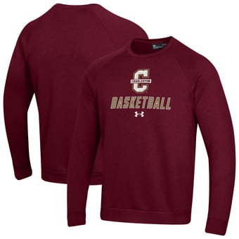 Men's Under Armour  Maroon Charleston Cougars Raglan Basketball Rival Fleece Pullover Sweatshirt