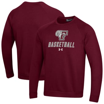 Men's Under Armour  Maroon Fordham Rams Raglan Basketball Rival Fleece Pullover Sweatshirt