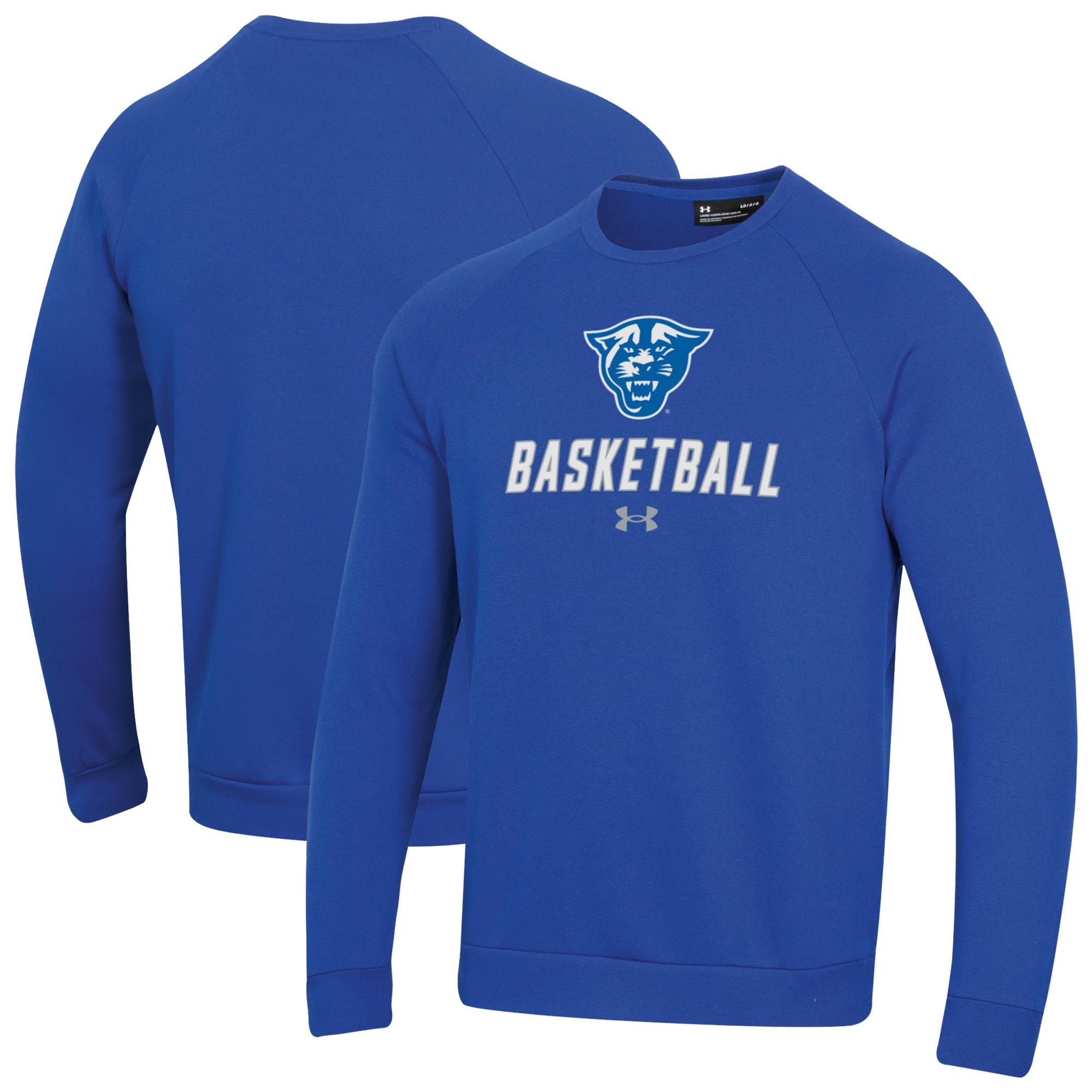 Men's Under Armour  Blue Georgia State Panthers Raglan Basketball Rival Fleece Pullover Sweatshirt