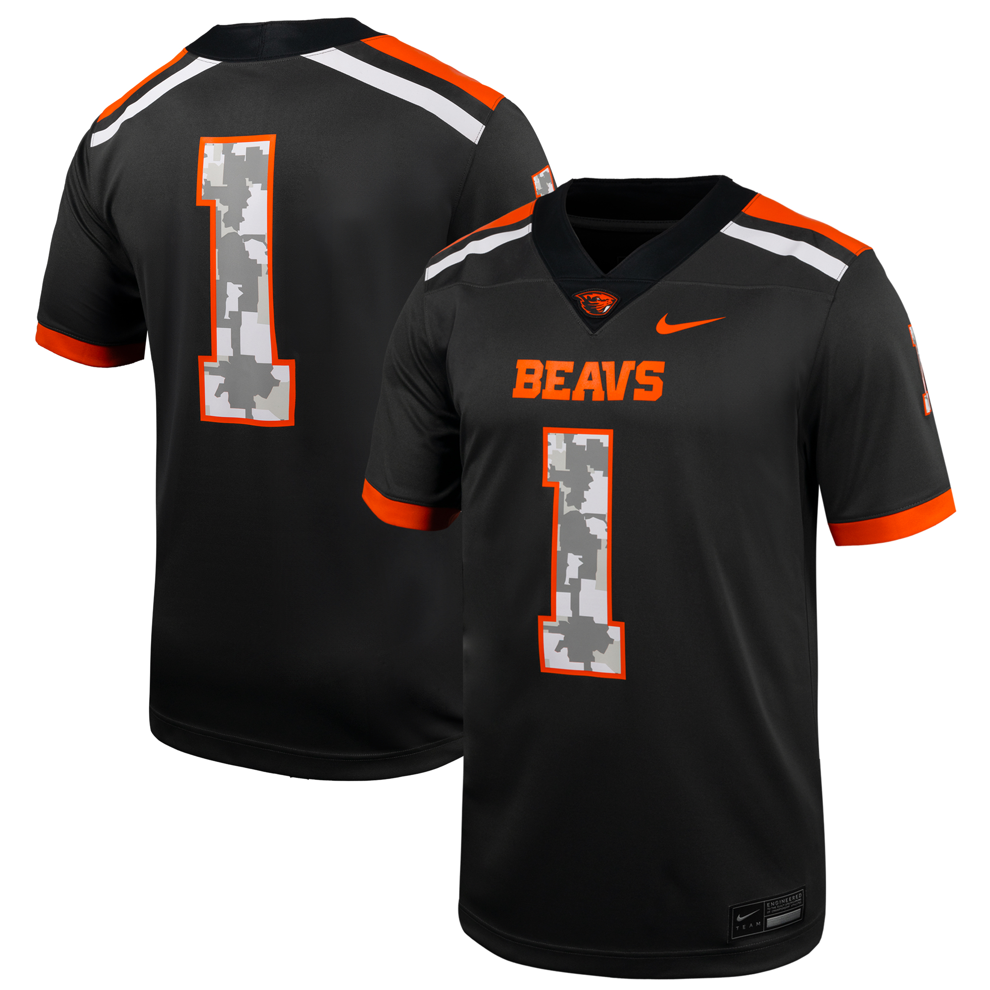 Men’s Nike #1 Anthracite Oregon State Beavers Military Appreciation Untouchable Replica Football Jersey Men’s Nike #1 Anthracite Oregon State Beavers Military Appreciation Untouchable Replica Football Jersey