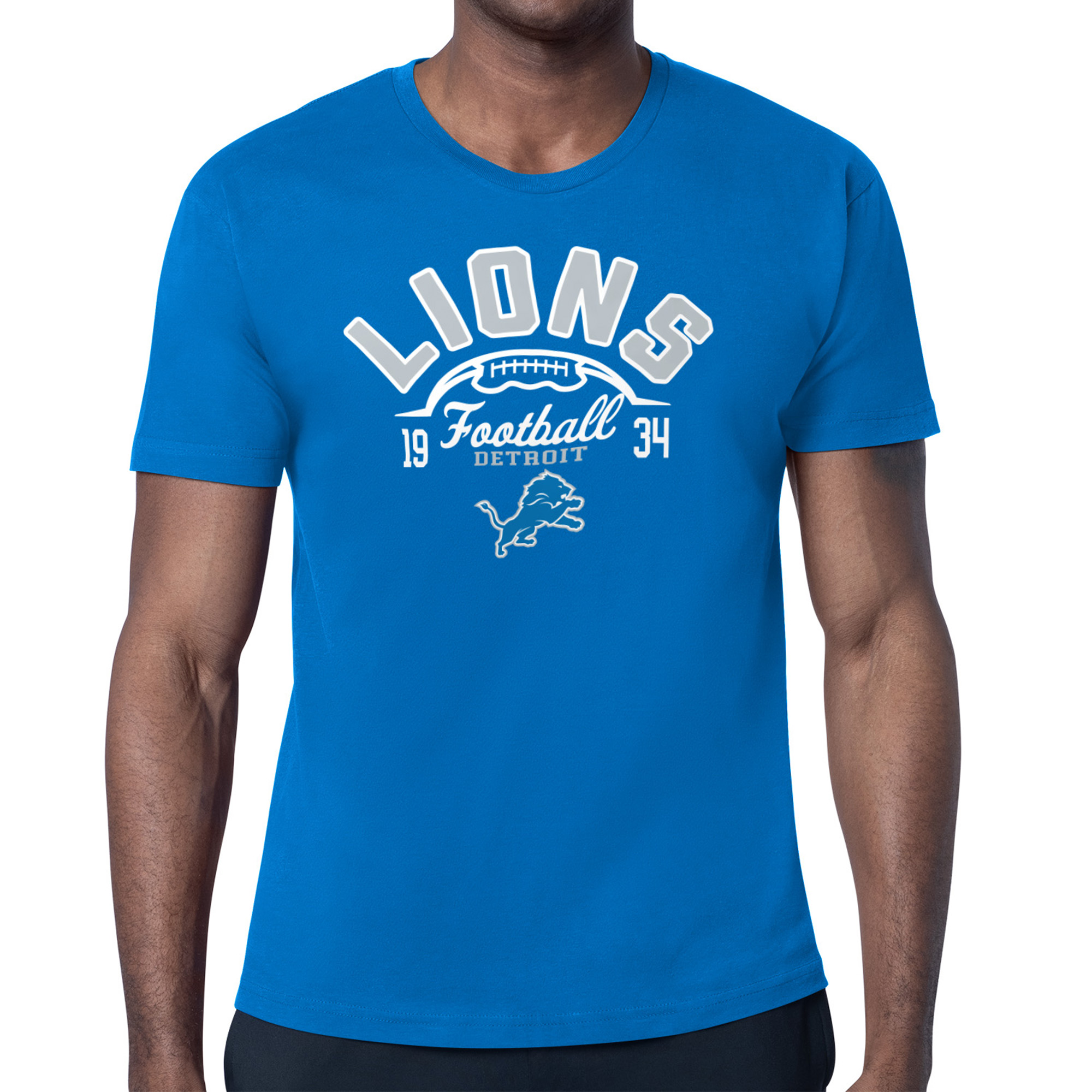 Men's Starter Royal Detroit Lions Short Sleeve T-Shirt