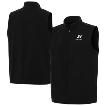 Men's Antigua  Black Jeff Gordon Regard Full-Zip Vest