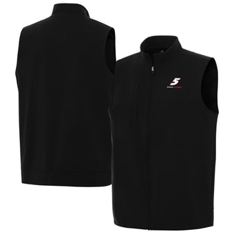 Men's Antigua  Black Kyle Larson Regard Full-Zip Vest