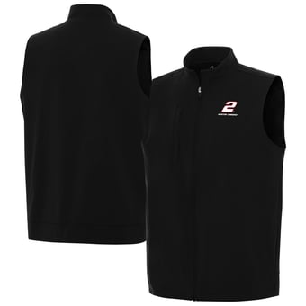 Men's Antigua  Black Austin Cindric Regard Full-Zip Vest