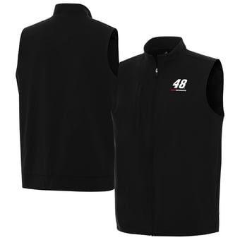Men's Antigua  Black Alex Bowman Regard Full-Zip Vest