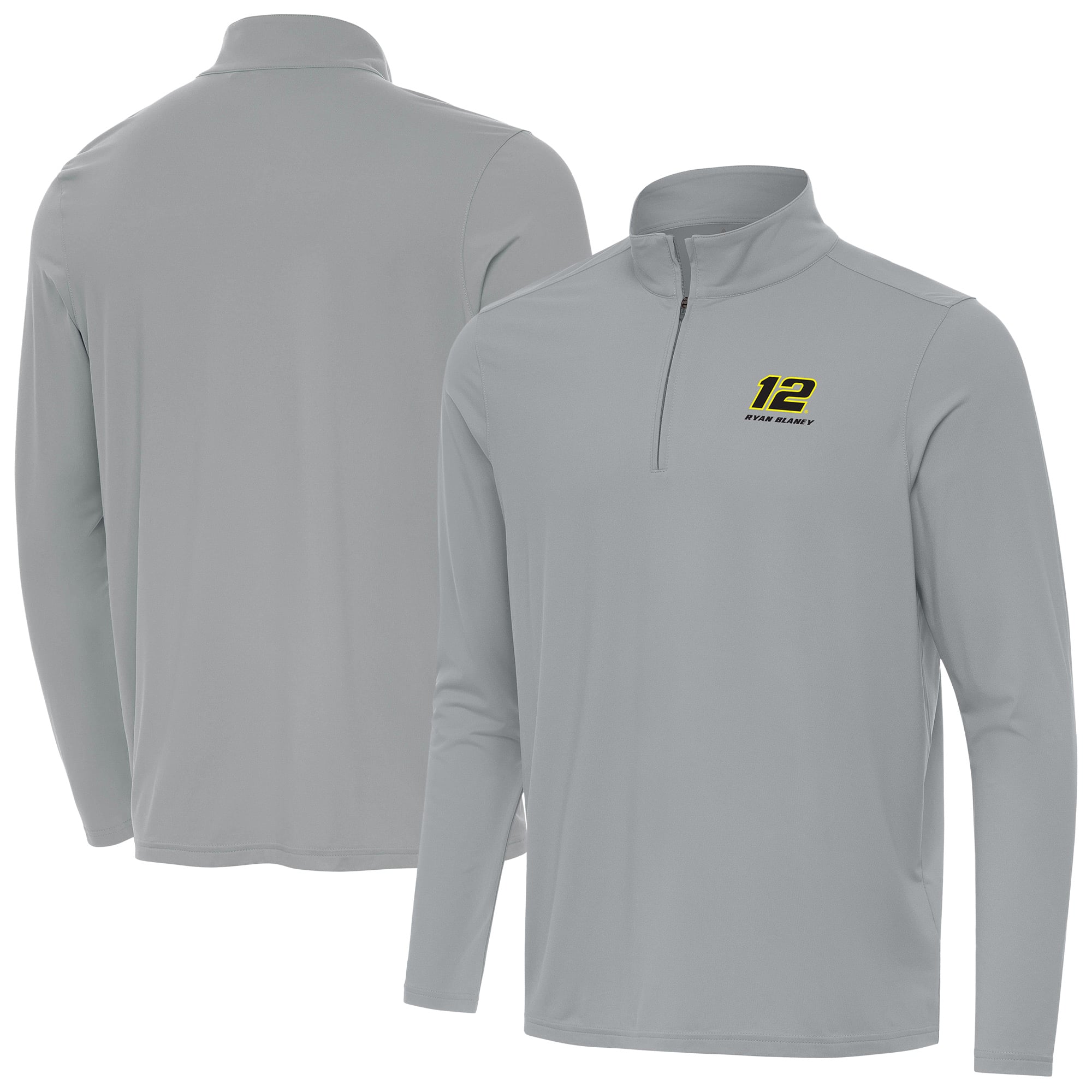 Men’s Antigua Gray Ryan Blaney Intent Quarter-Zip Top Men’s Antigua Gray Ryan Blaney Intent Quarter-Zip Top