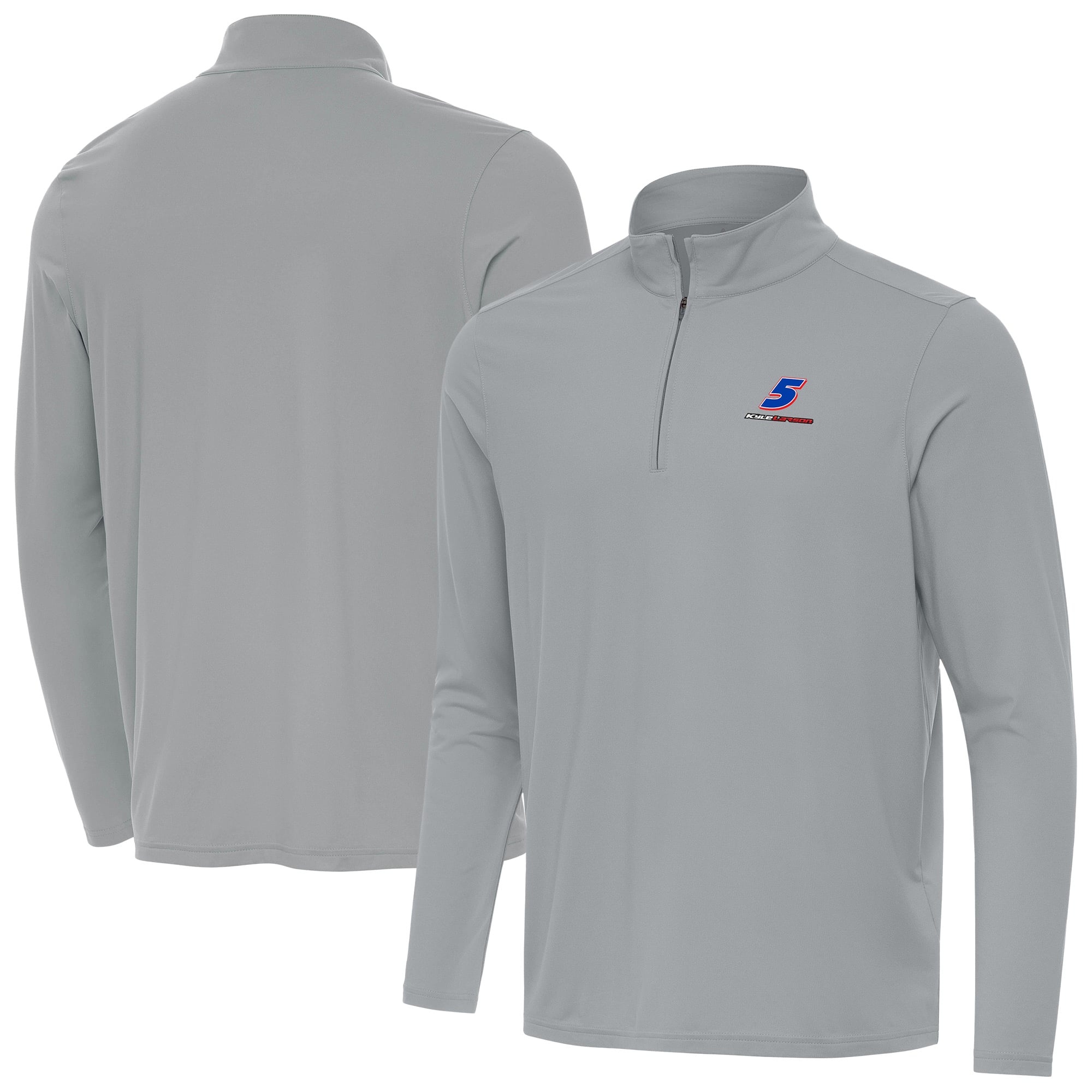 Men’s Antigua Gray Kyle Larson Intent Quarter-Zip Top Men’s Antigua Gray Kyle Larson Intent Quarter-Zip Top