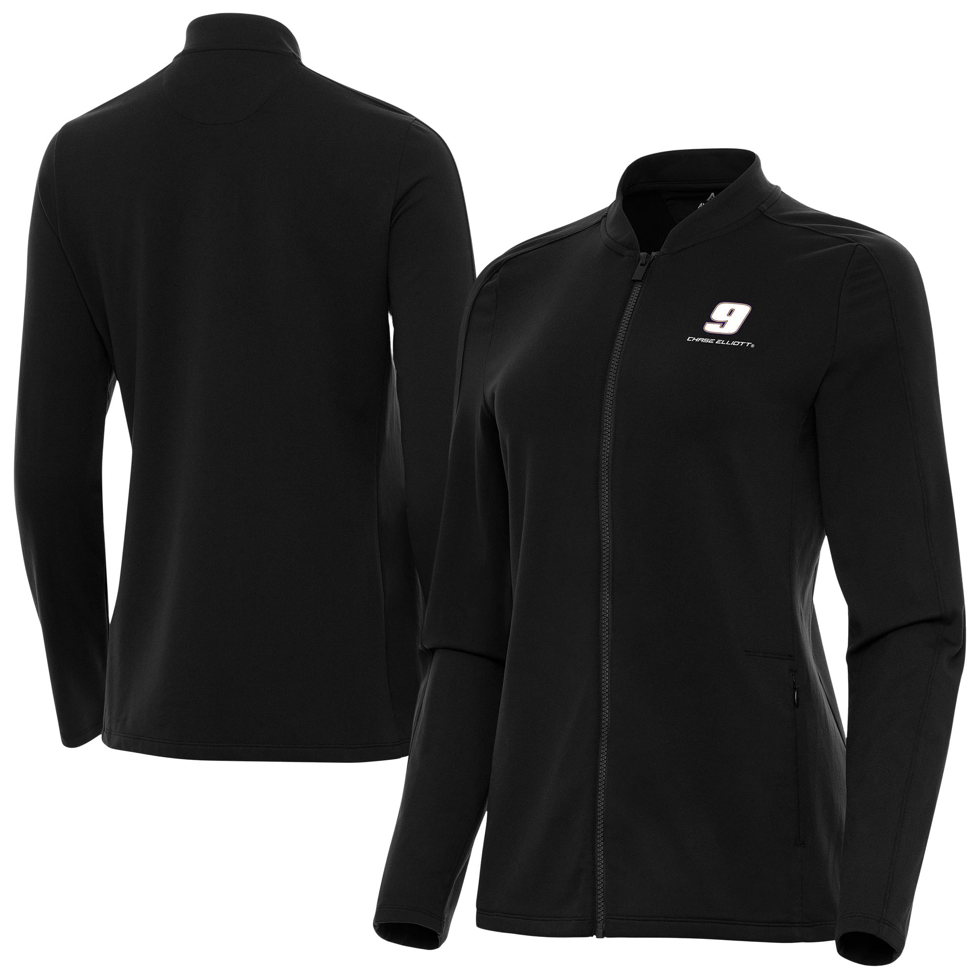 Women's Antigua Black Chase Elliott Continual Full-Zip Jacket