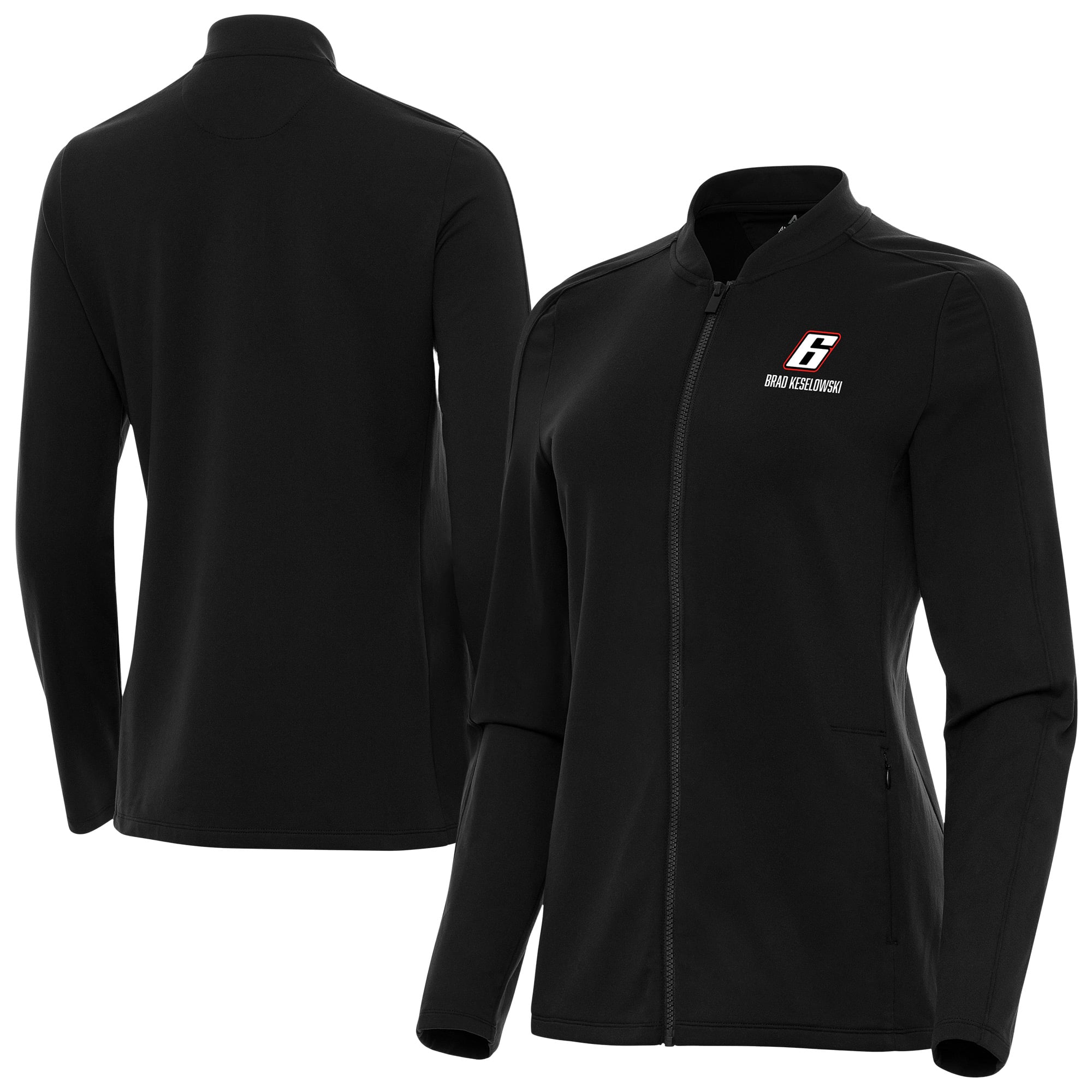Women's Antigua  Black Brad Keselowski Continual Full-Zip Jacket