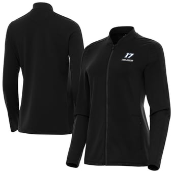 Women's Antigua Black Chris Buescher Continual Full-Zip Jacket