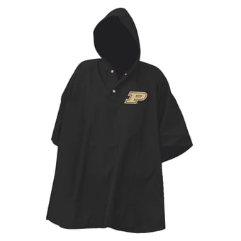 Black Purdue Boilermakers Deluxe Adult Stadium Quarter-Snap Rain Poncho