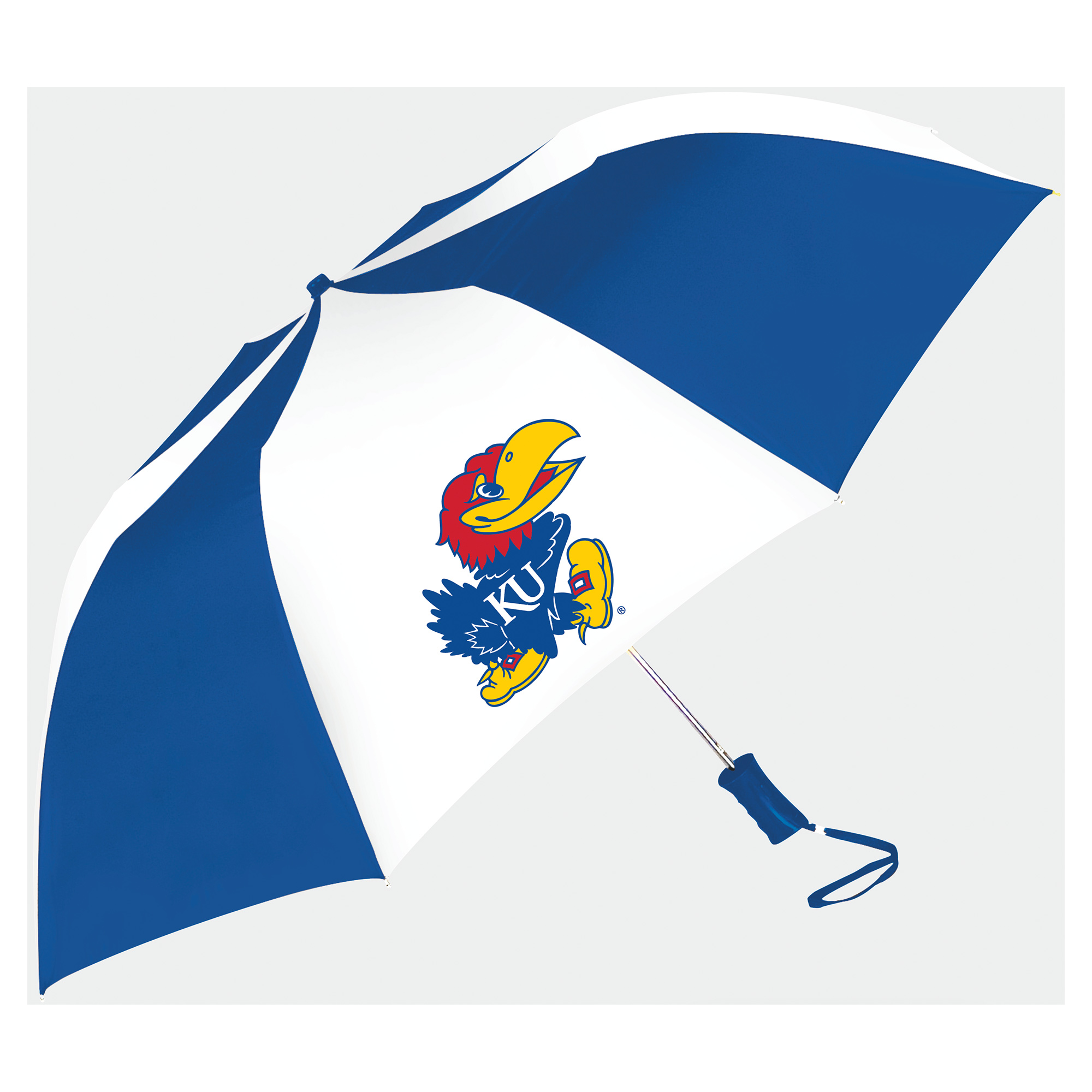 Royal/White Kansas Jayhawks Two-Tone Auto Open Folding Umbrella