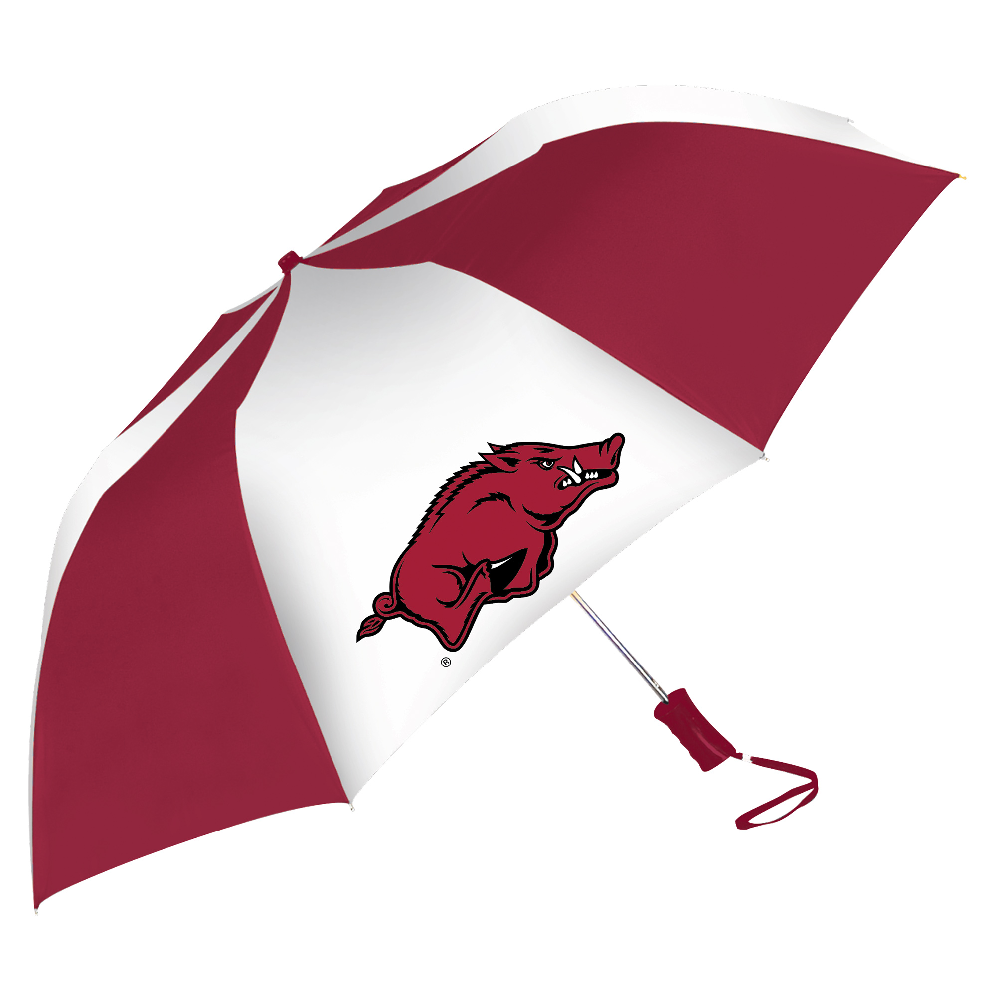 Cardinal/White Arkansas Razorbacks Two-Tone Auto Open Folding Umbrella