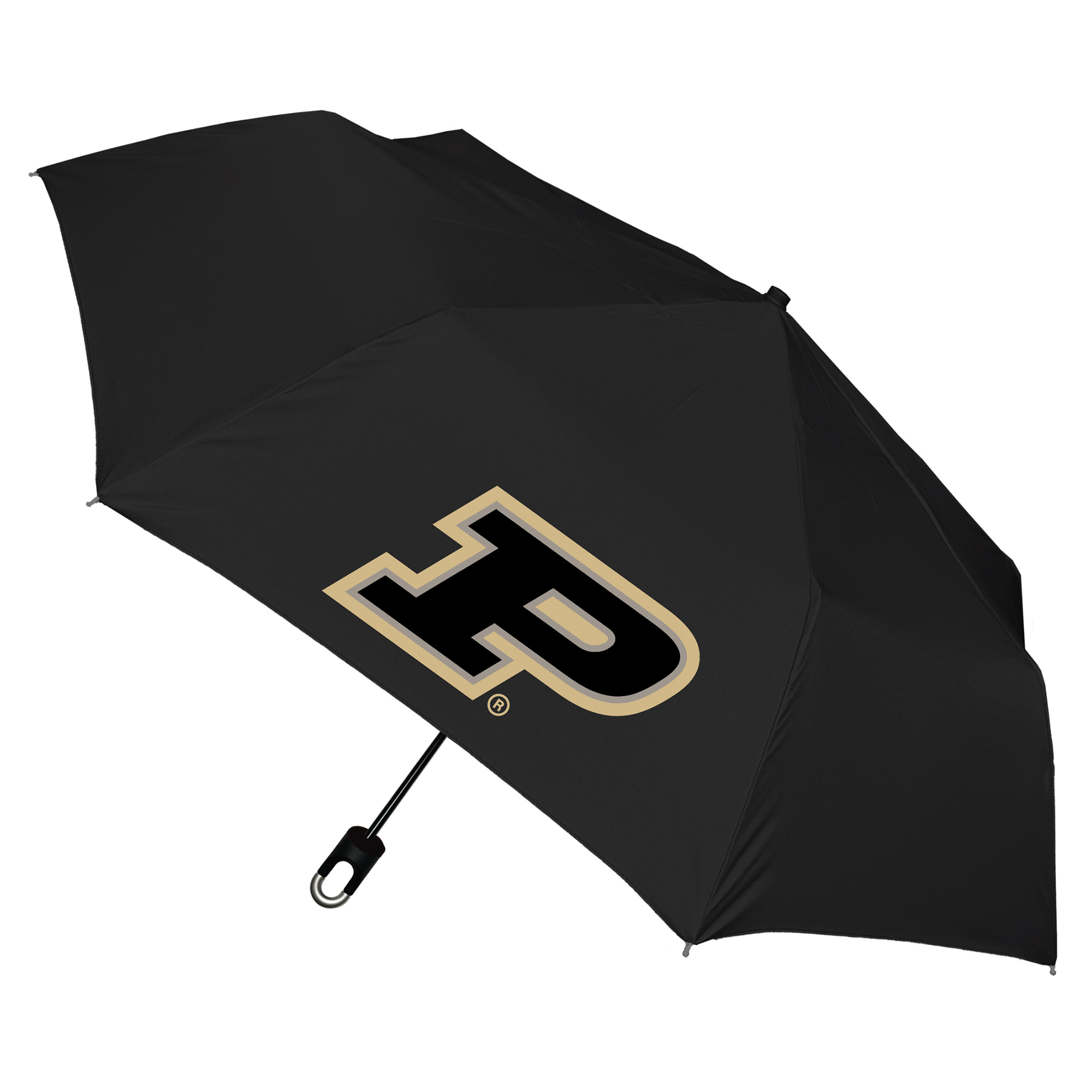 Black Purdue Boilermakers Storm Clip Mini 42" Compact Folding Umbrella
