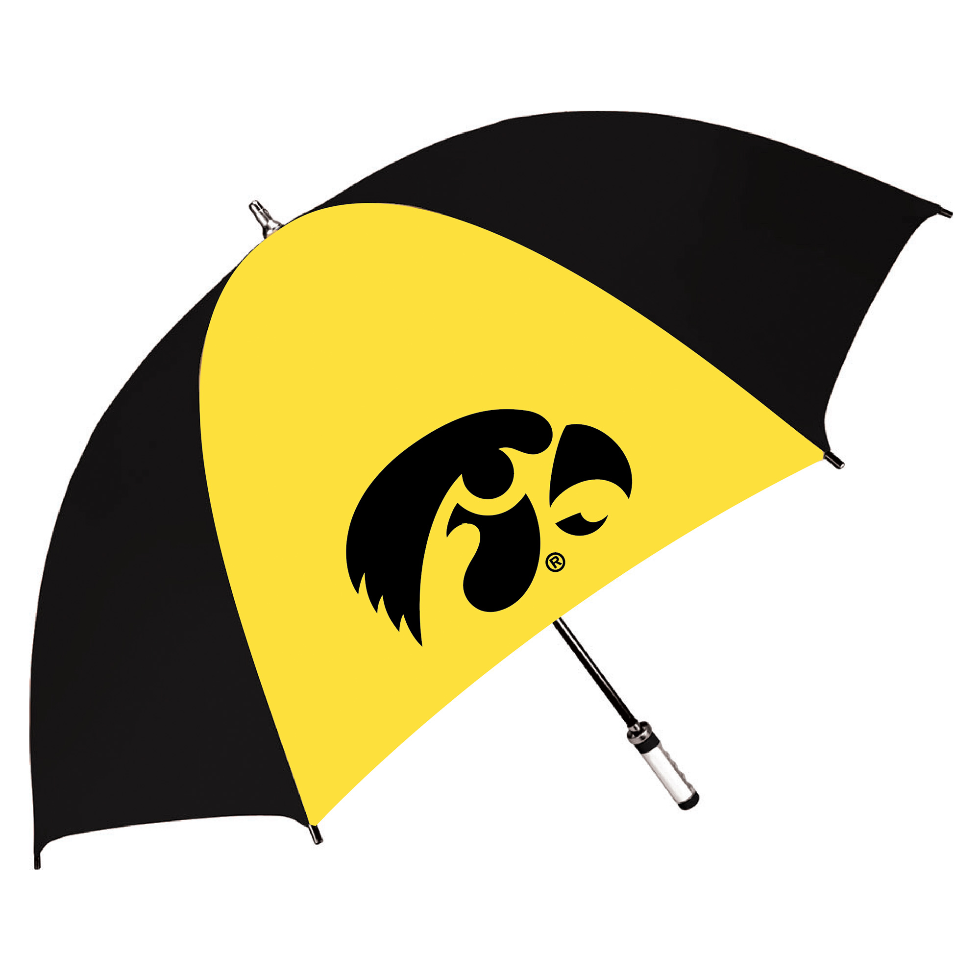Black/Gold Iowa Hawkeyes The Birdie 62″ Sporty Golf Umbrella Black/Gold Iowa Hawkeyes The Birdie 62″ Sporty Golf Umbrella
