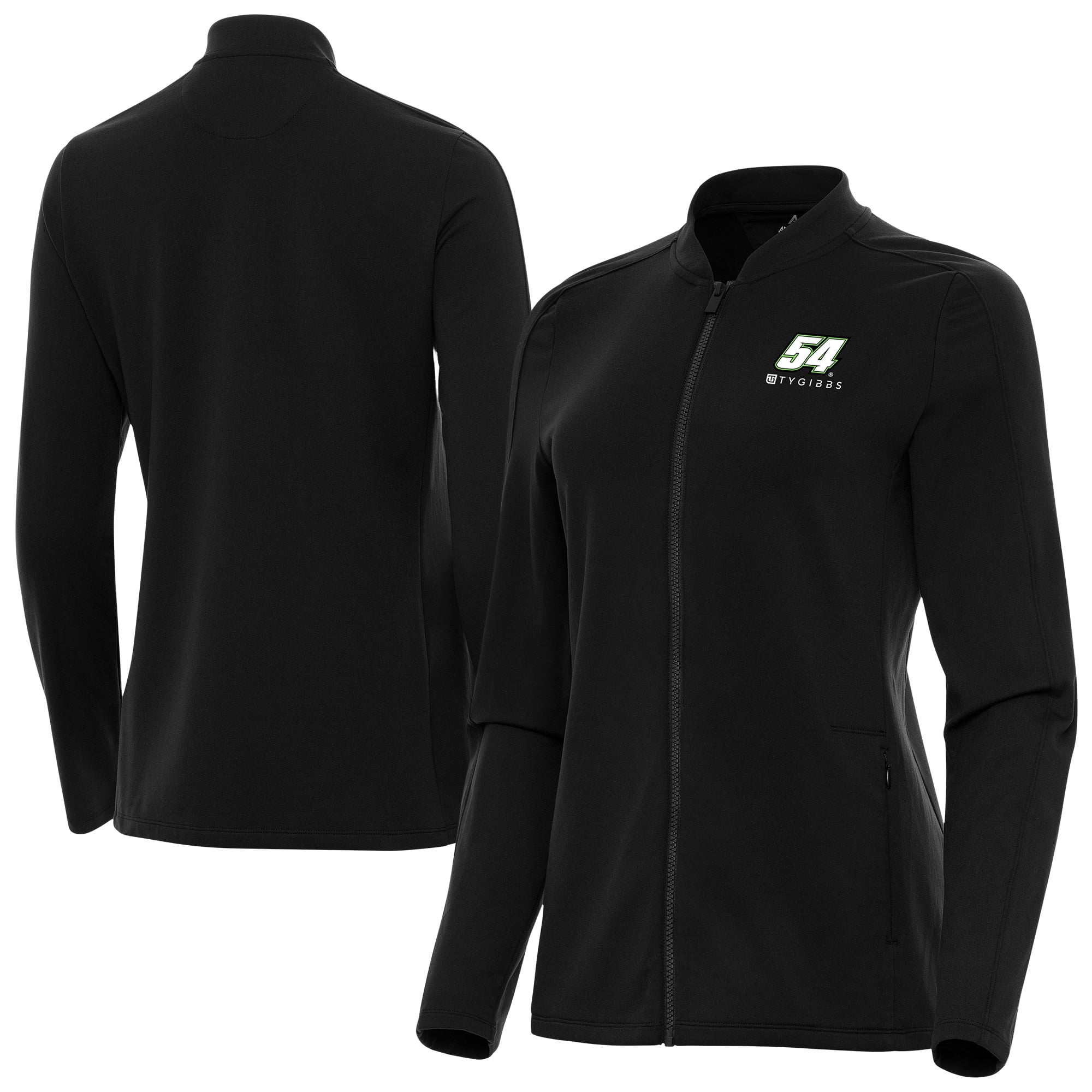Women's Antigua Black Ty Gibbs Continual Full-Zip Jacket
