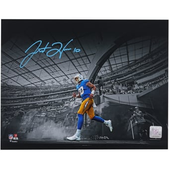 Justin Herbert Los Angeles Chargers Autographed 11" x 14" Tunnel Entrance Spotlight Photograph