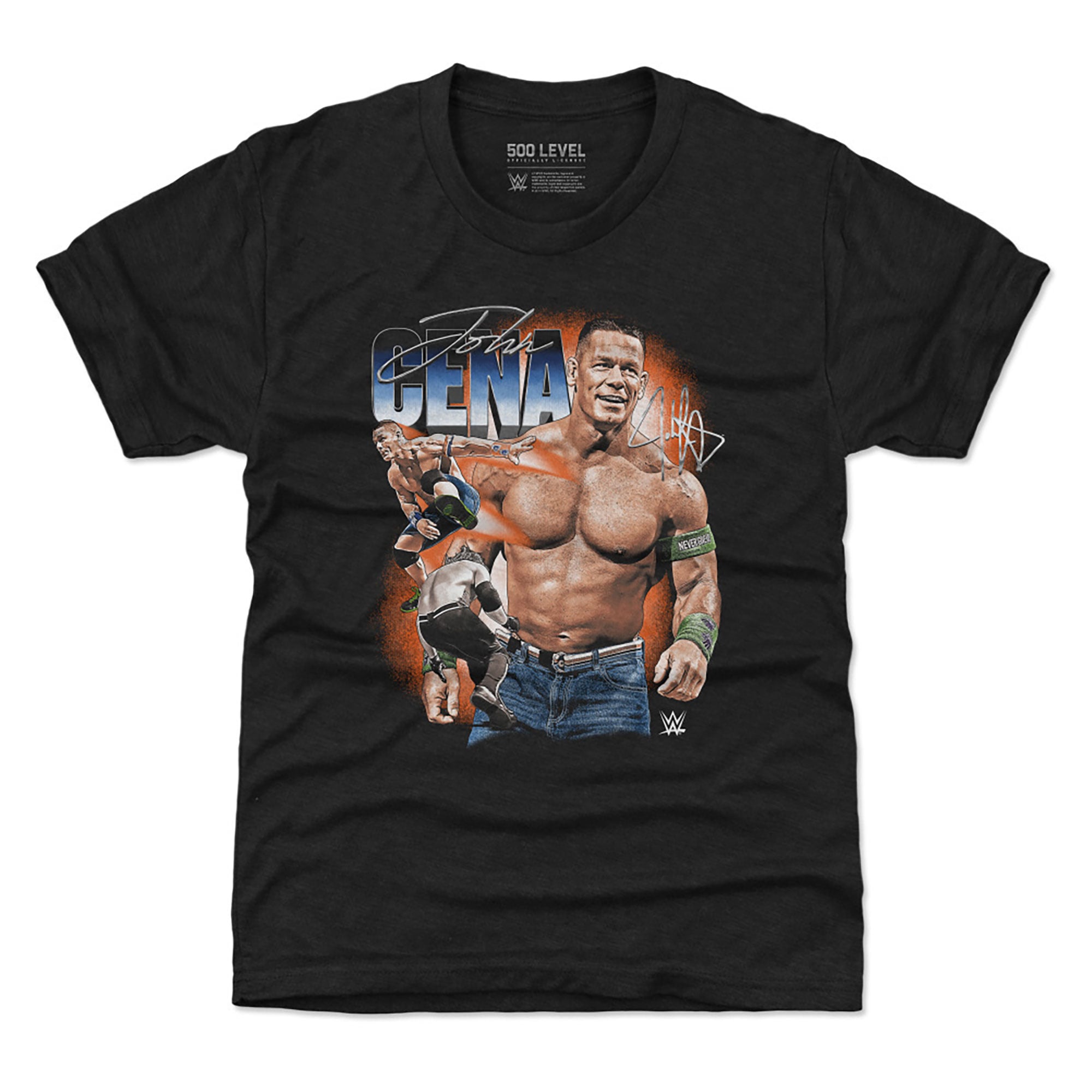 Youth 500 Level Heather Black John Cena Vintage Superstar Tri-Blend T-Shirt