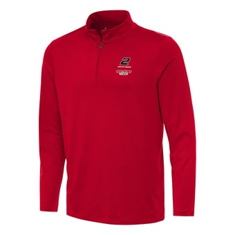 Men's Antigua Red Austin Cindric Reprocess Quarter-Zip Top