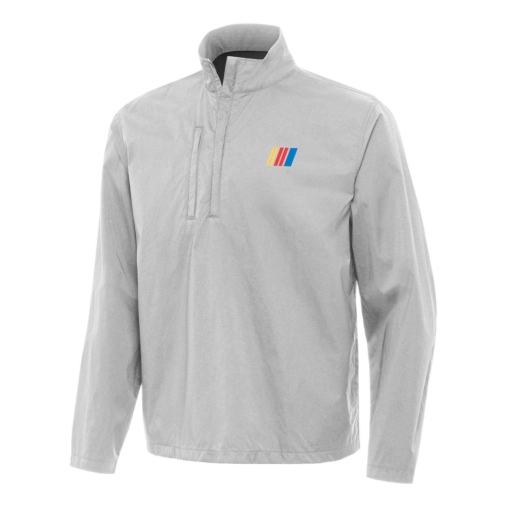 Men’s Antigua Gray NASCAR Merchandise Brisk Quarter-Zip Pullover Jacket Men’s Antigua Gray NASCAR Merchandise Brisk Quarter-Zip Pullover Jacket