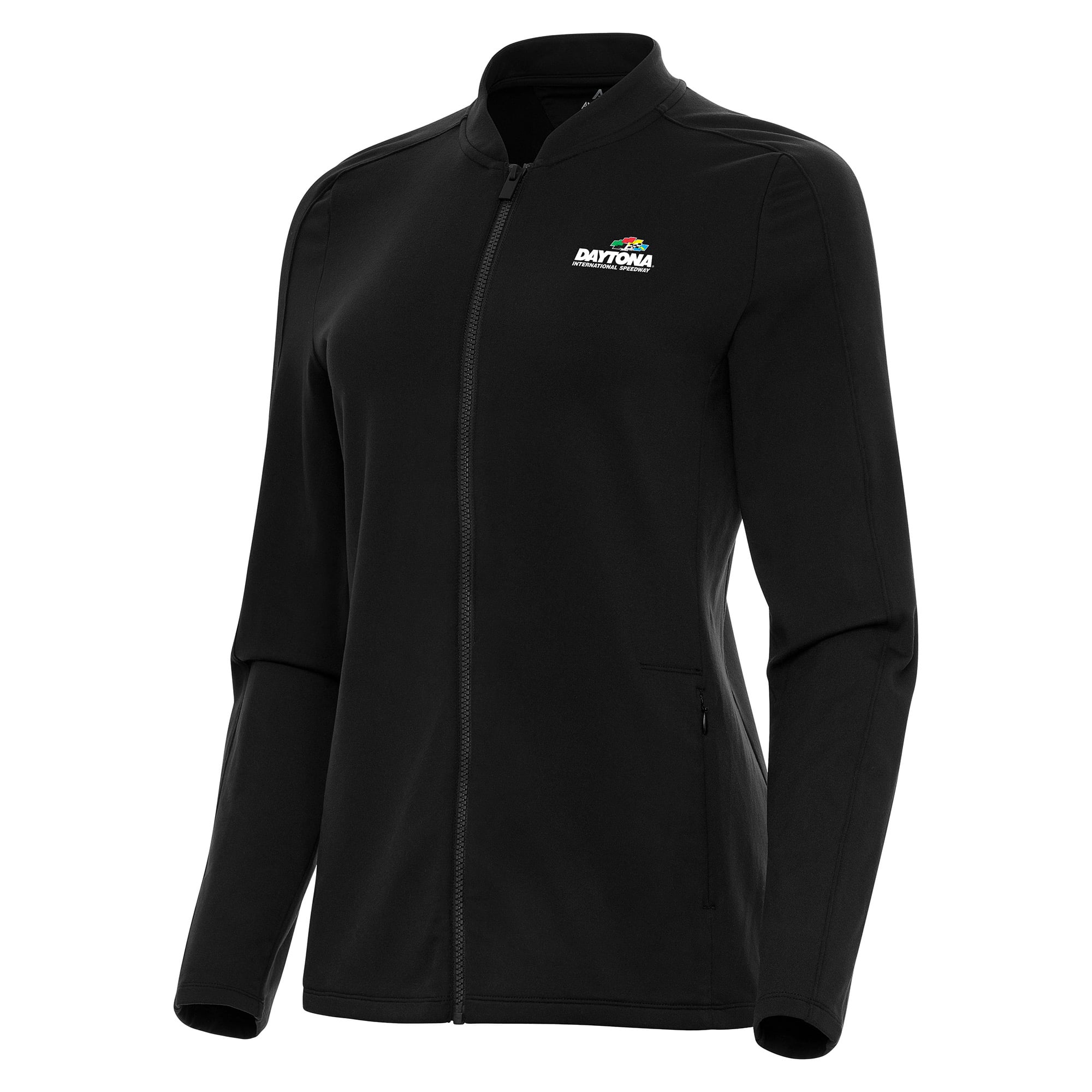 Women's Antigua  Black Daytona International Speedway Continual Full-Zip Jacket