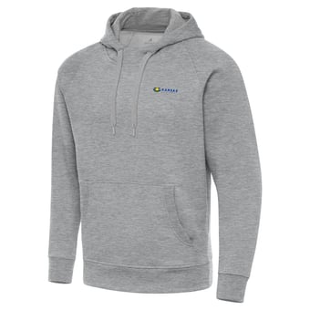 Men's Antigua  Heather Gray Kansas Speedway Big & Tall Victory Raglan Pullover Hoodie