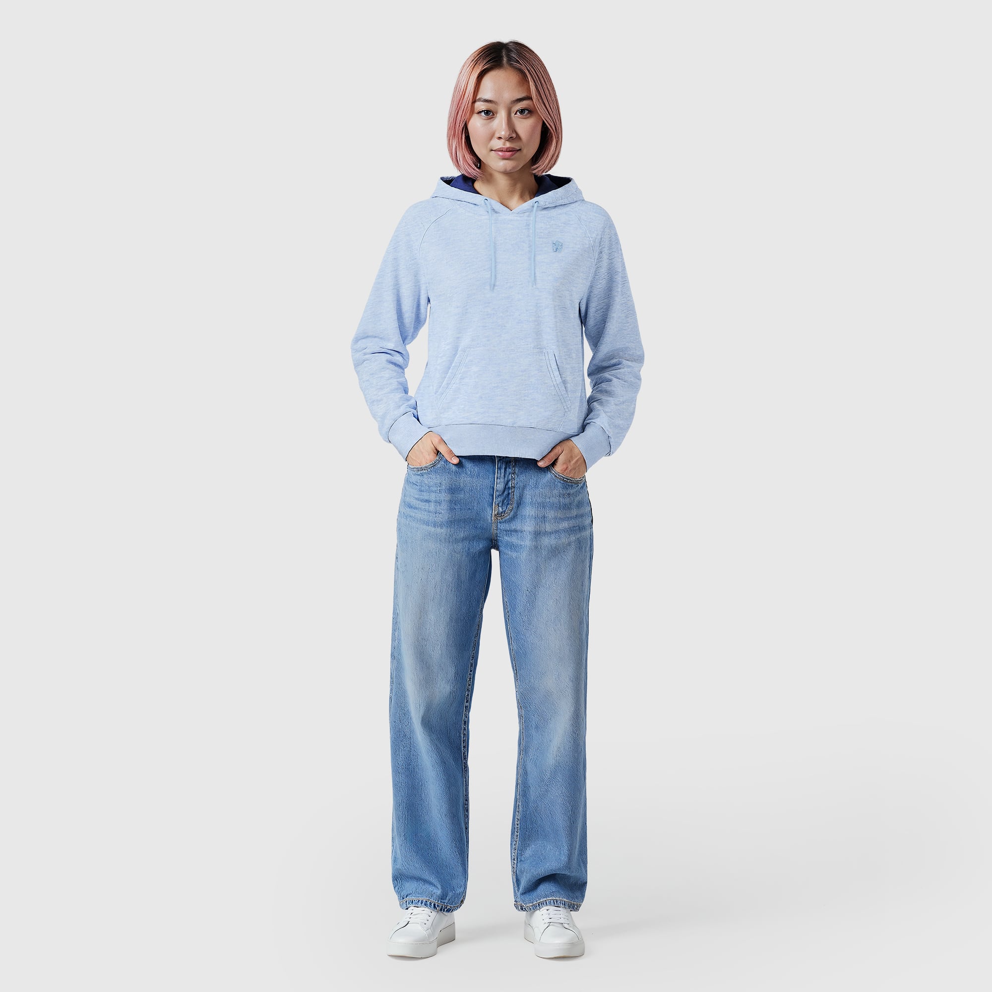 Sudadera con capucha Chelsea Core - Azul jaspeado - Mujer