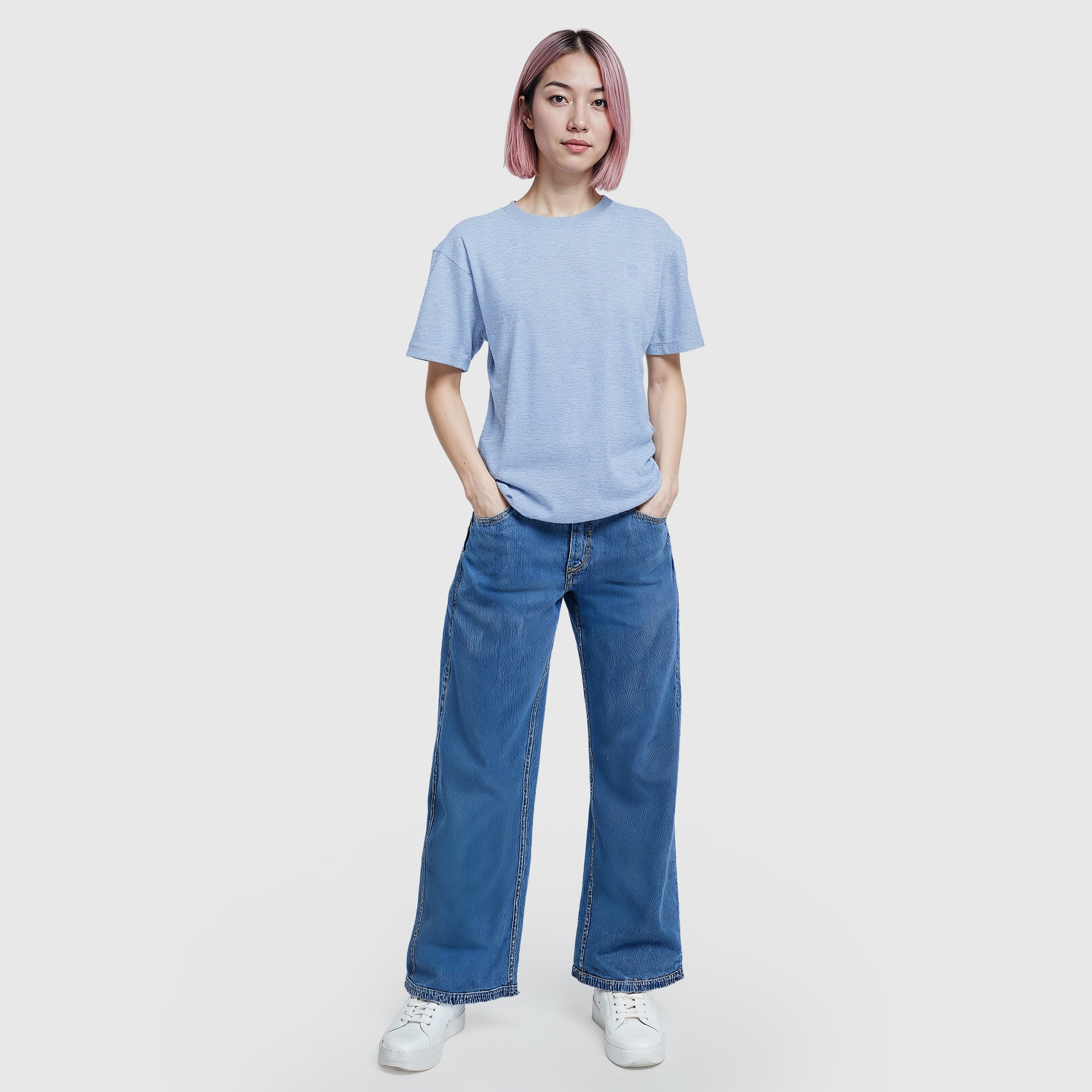 Chelsea Core Oversized T-Shirt – Blau meliert – Damen