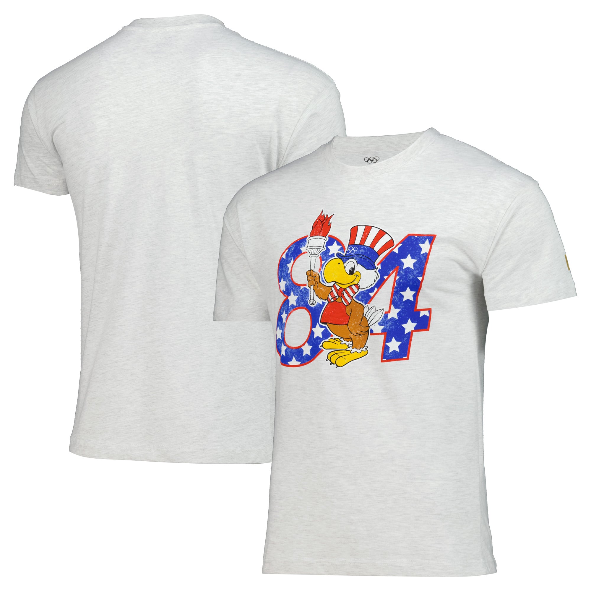 T-shirt unisexe gris chiné The Heritage Collection Los Angeles 1984 Jeux olympiques Sam l'Aigle