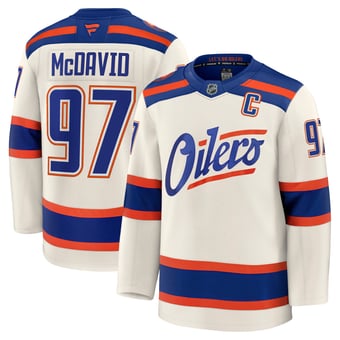Men's Fanatics Connor McDavid Light Beige Edmonton Oilers Alternate Premium Jersey