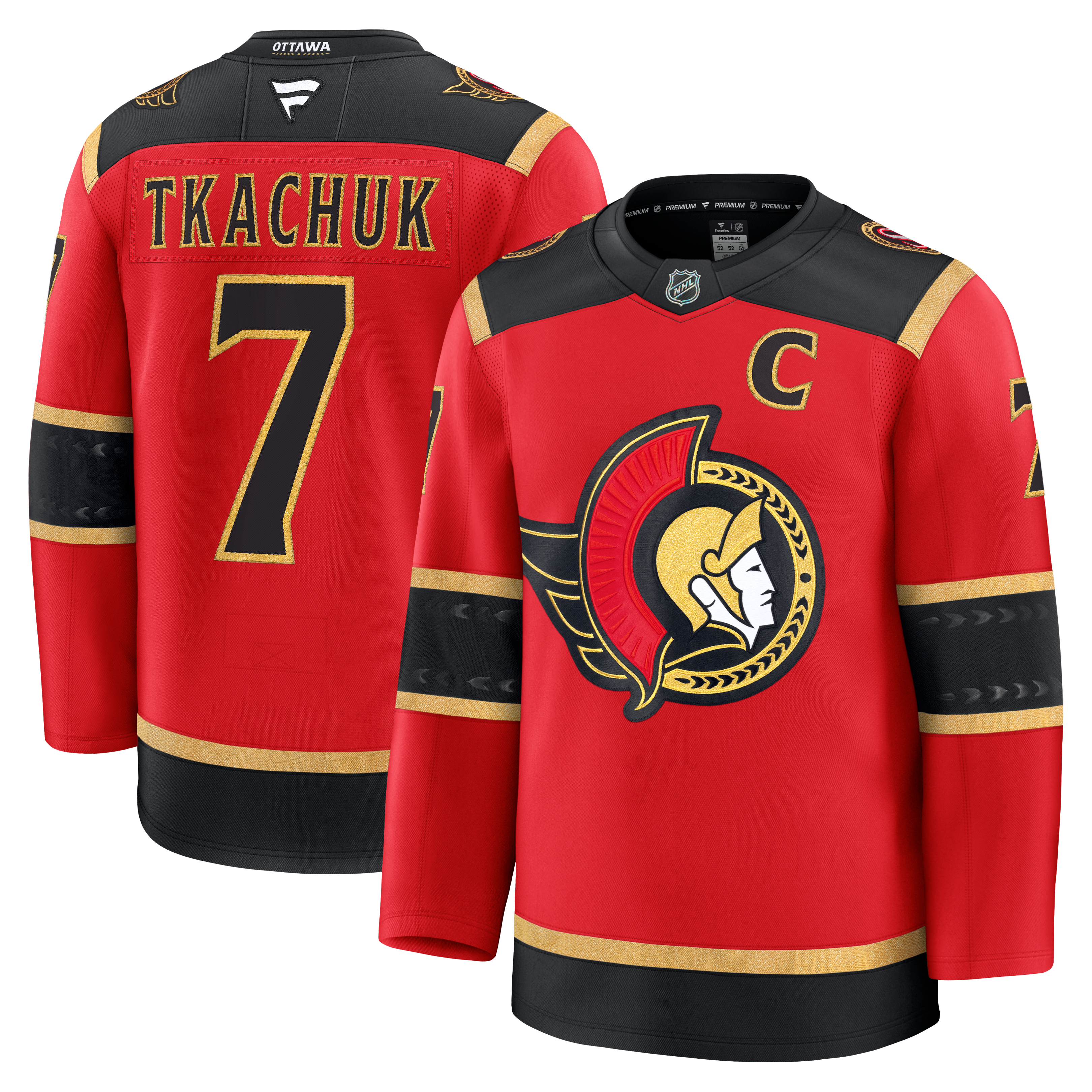 Men&rsquo;s Fanatics Brady Tkachuk Red Ottawa Senators Alternate Premium Jersey