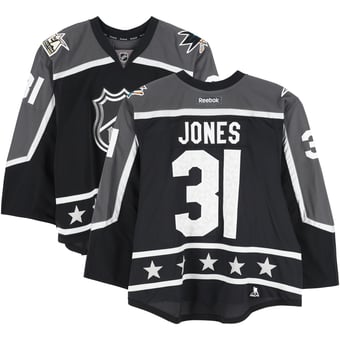 Martin Jones Pacific Division Game-Used #31 Black Jersey from the 2017 NHL All-Star Game