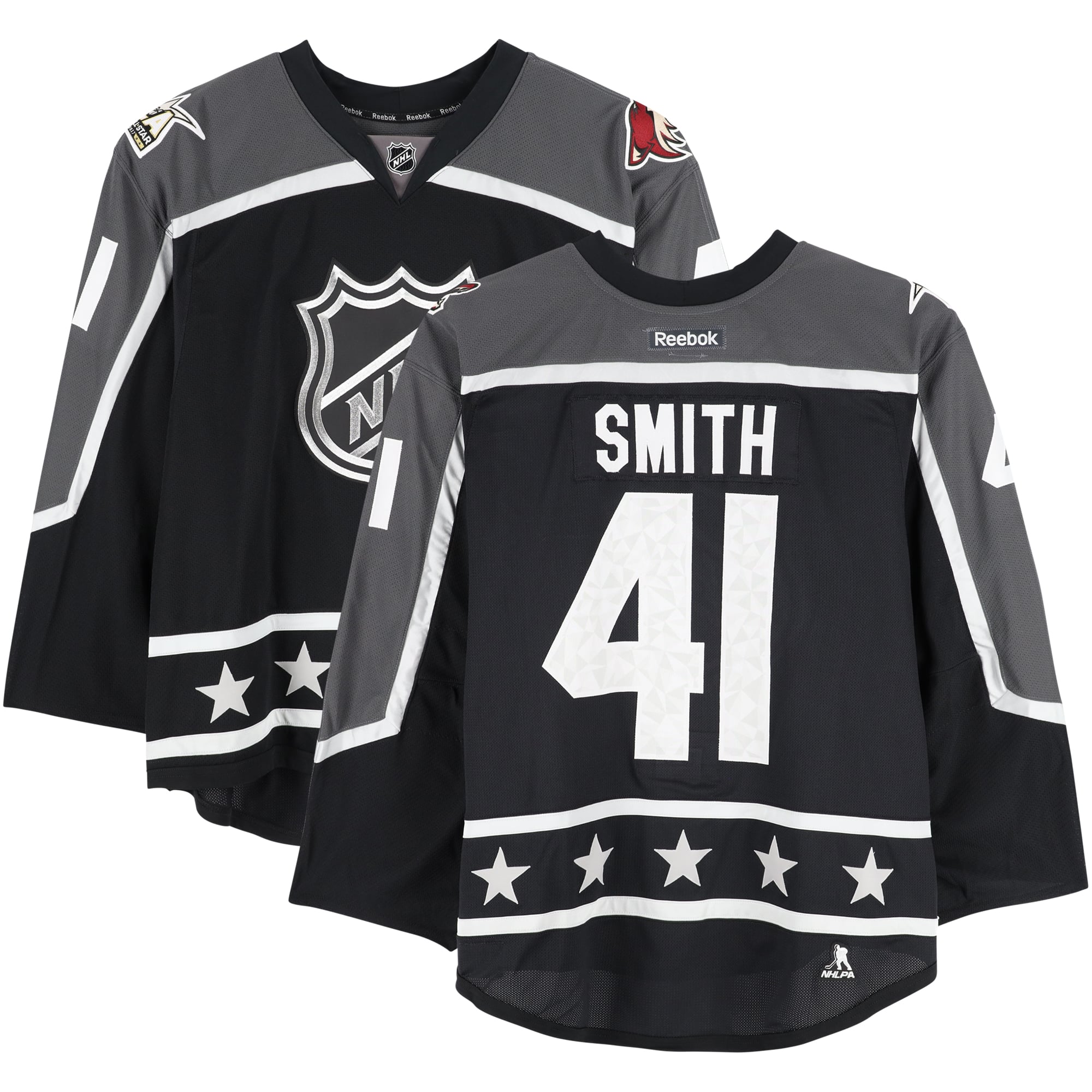 Mike Smith Pacific Division Game-Used #41 Black Jersey from the 2017 NHL All-Star Game