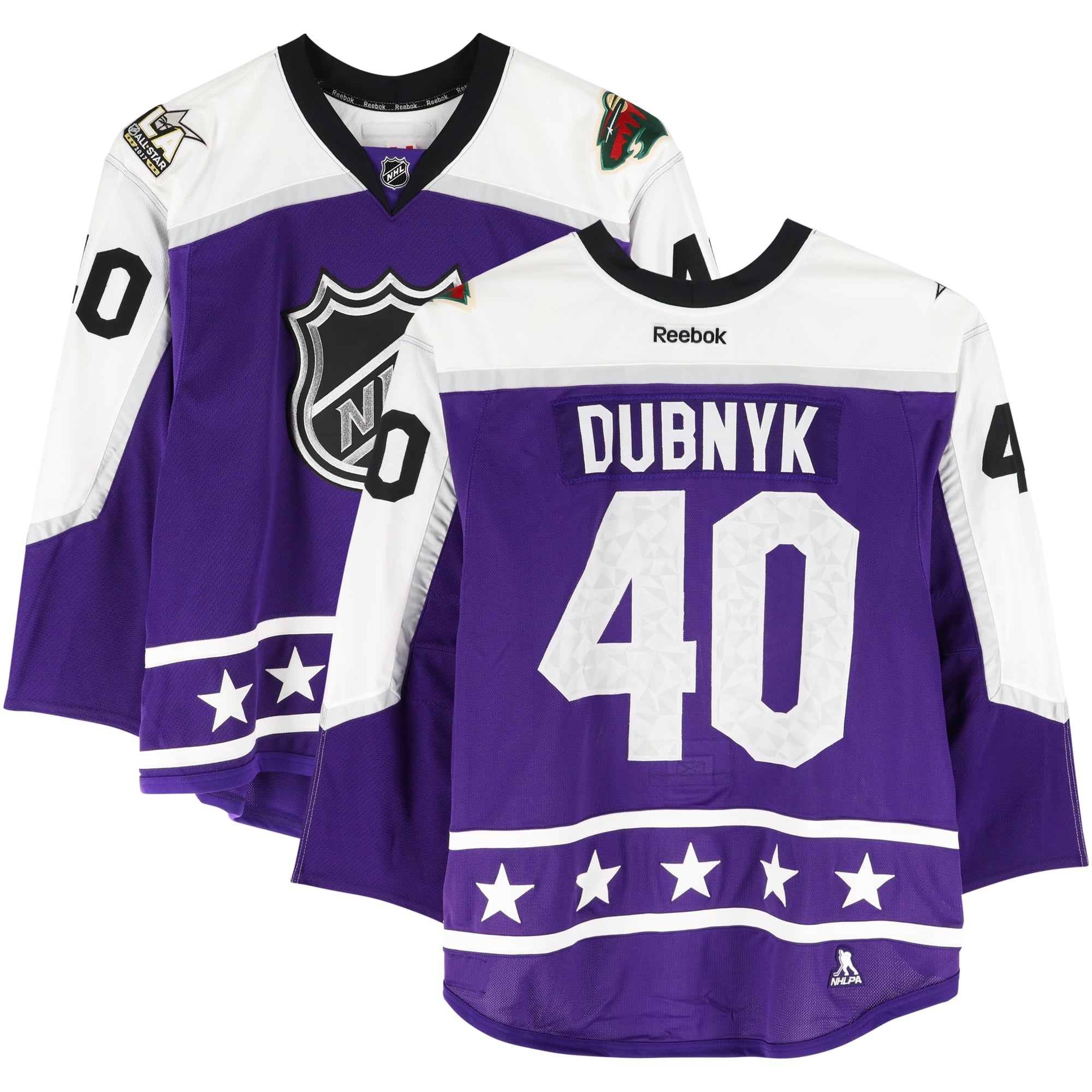 Devan Dubnyk Central Division Game-Used #40 Purple Jersey from the 2017 NHL All-Star Game