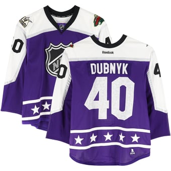 Devan Dubnyk Central Division Game-Used #40 Purple Jersey from the 2017 NHL All-Star Game