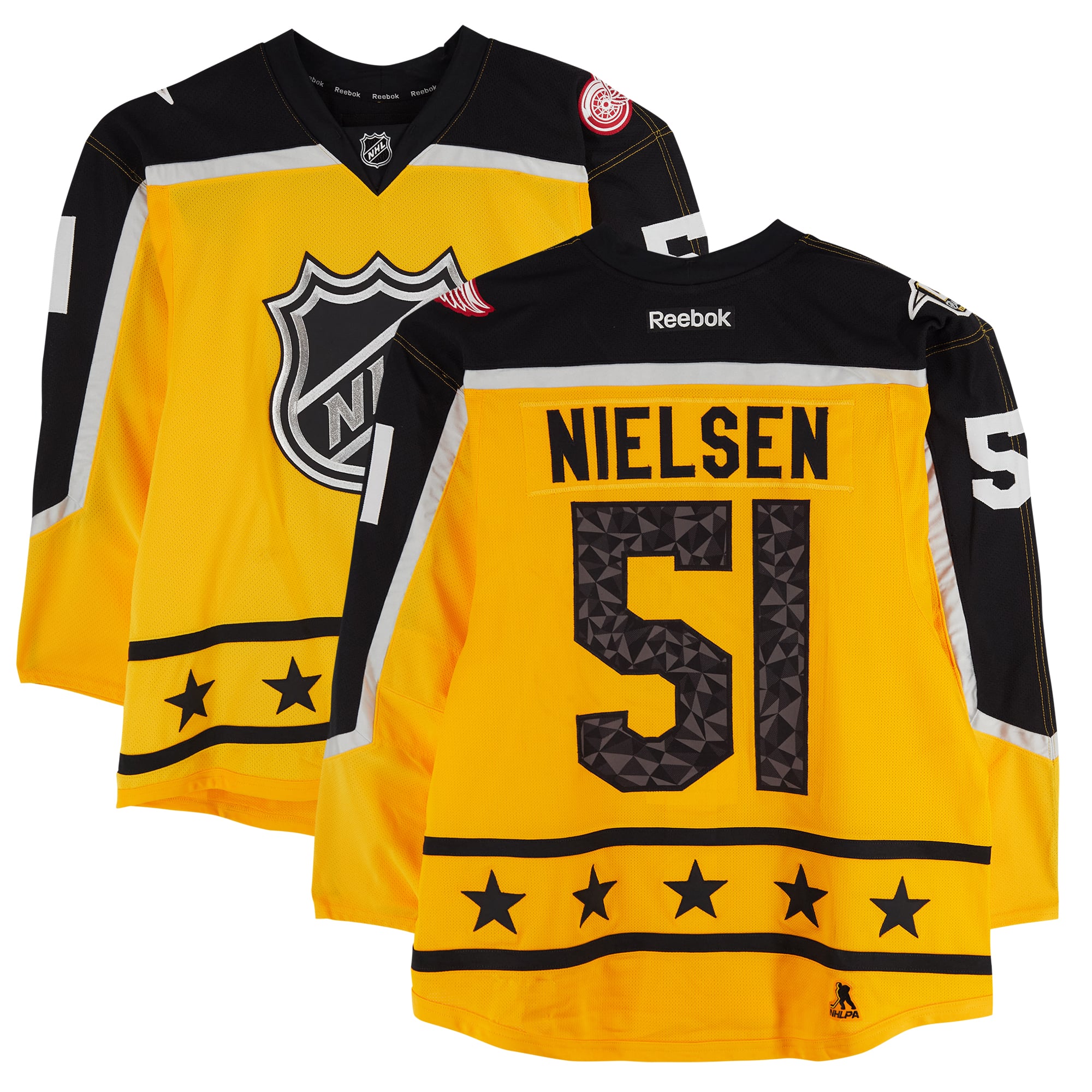 Frans Nielsen Atlantic Division Game-Used #51 Gold Jersey from the 2017 NHL All-Star Game