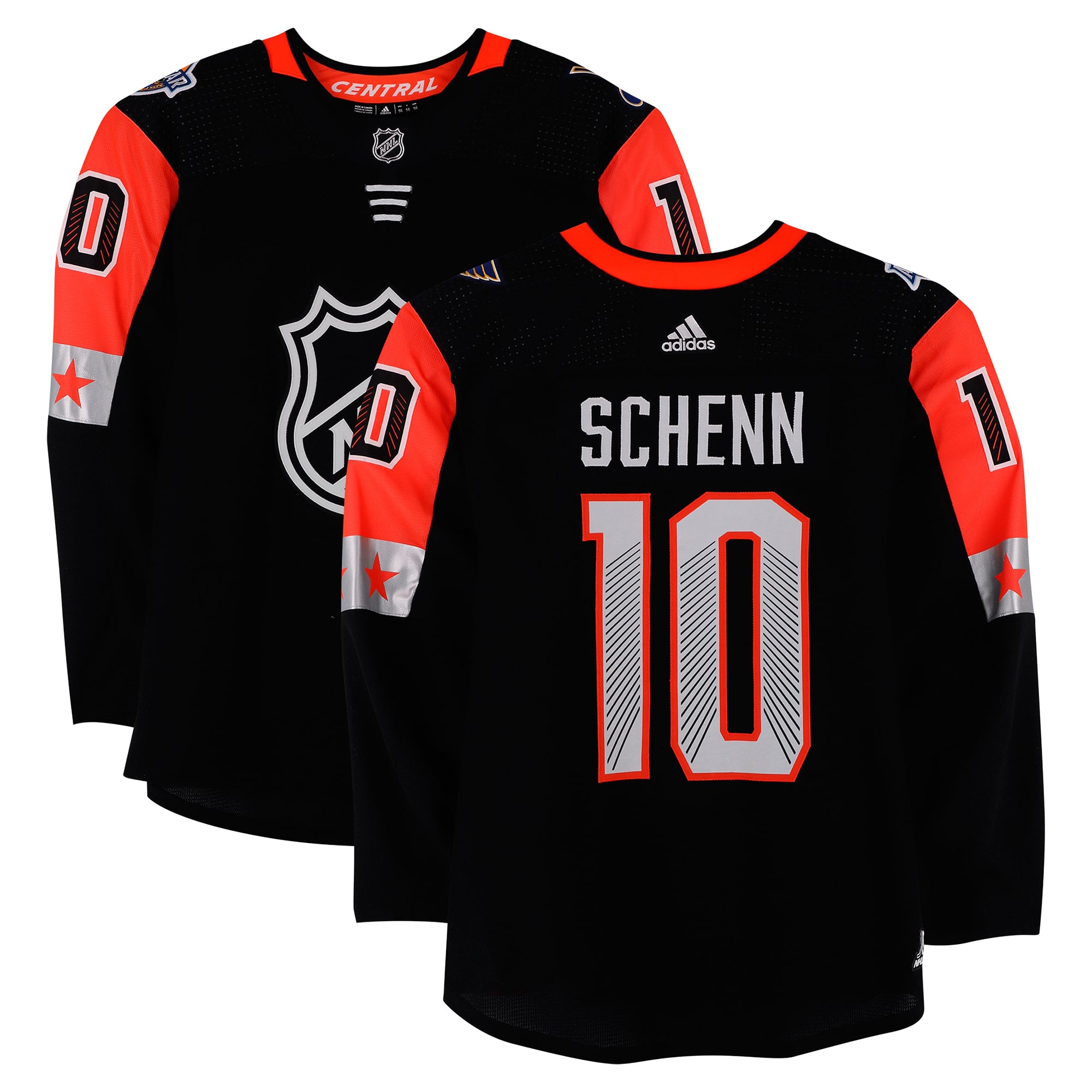 Brayden Schenn Central Division Game-Used #10 Black Jersey from the 2018 NHL All-Star Game