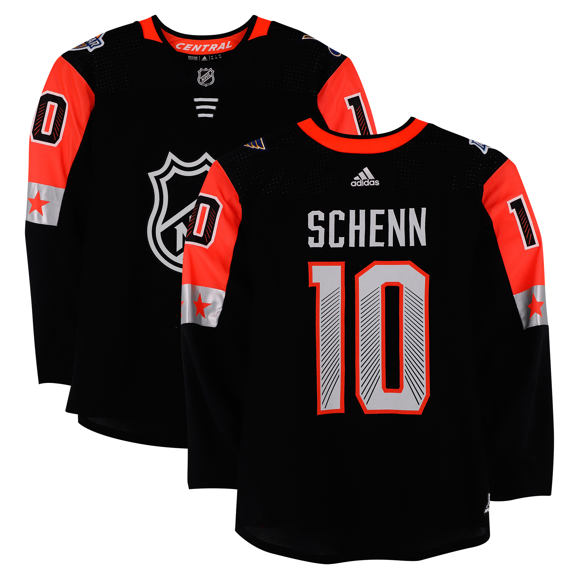 Brayden Schenn Central Division Game-Used #10 Black Jersey from the 2018 NHL All-Star Game Brayden Schenn Central Division Game-Used #10 Black Jersey from the 2018 NHL All-Star Game