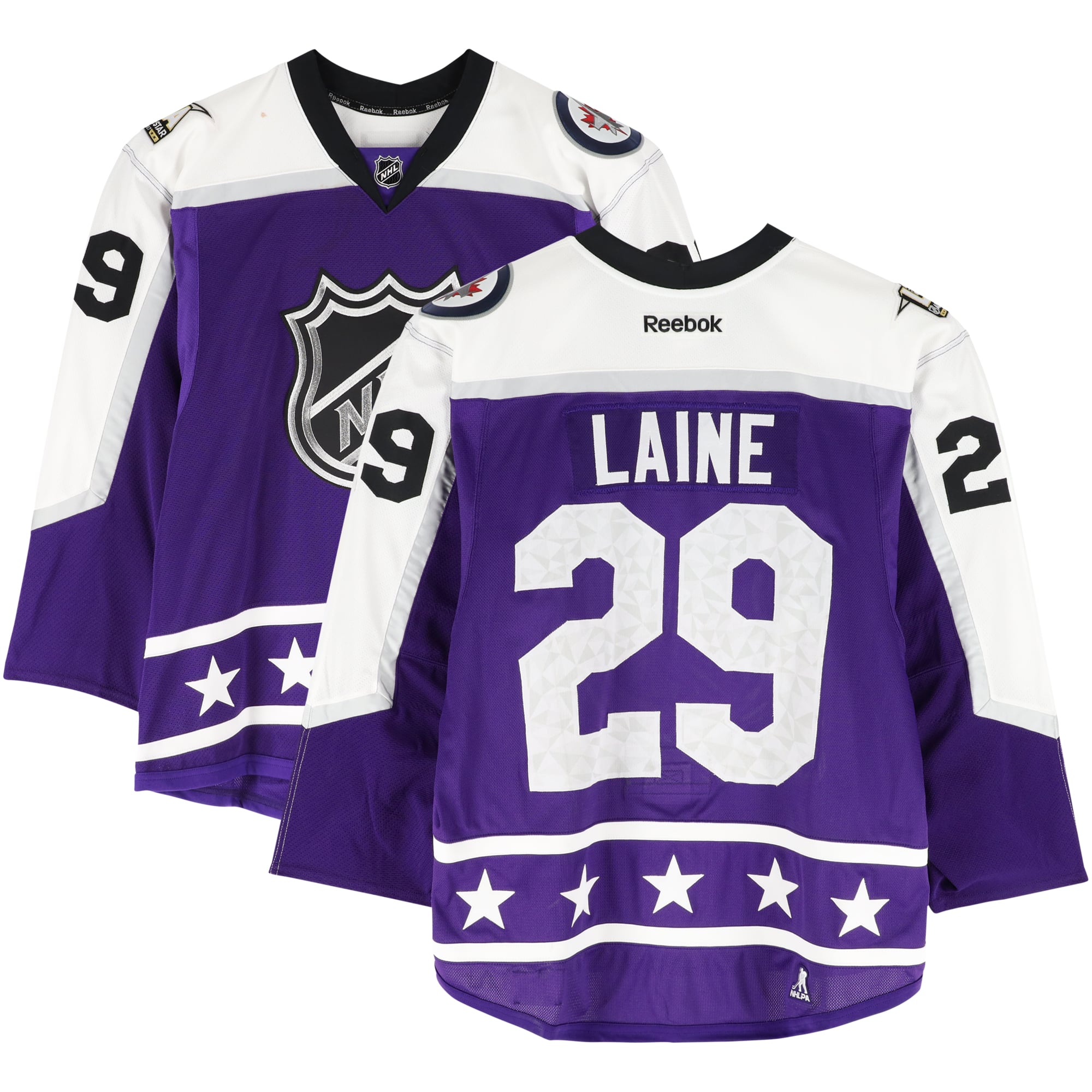Patrik Laine Central Division Game-Used #29 Purple Jersey from the 2017 NHL All-Star Game
