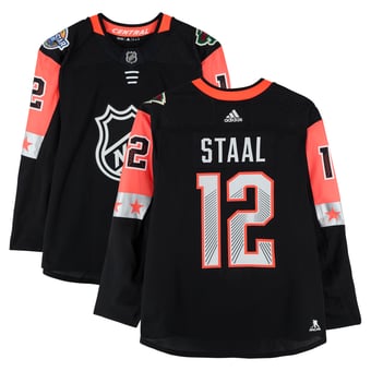 Eric Staal Central Division Game-Used #12 Black Jersey from the 2018 NHL All-Star Game
