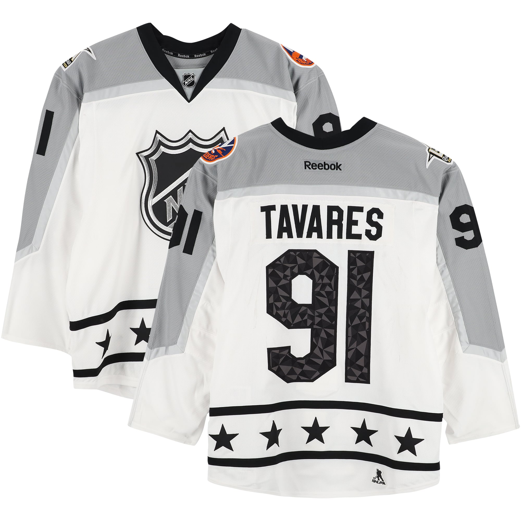 John Tavares Metro Division Game-Used #91 White Jersey from the 2017 NHL All-Star Game