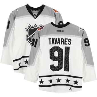 John Tavares Metro Division Game-Used #91 White Jersey from the 2017 NHL All-Star Game