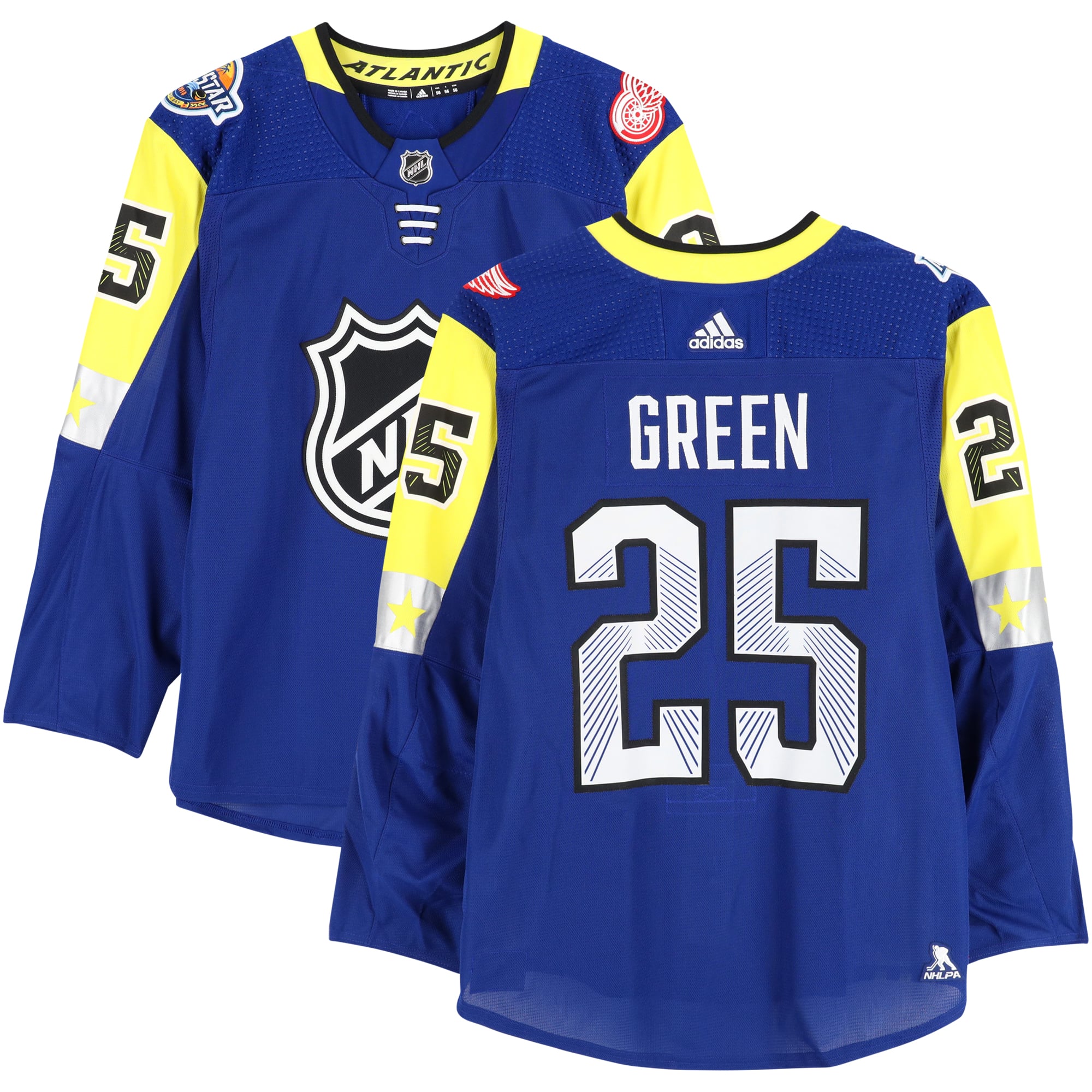 Mike Green Atlantic Division Game-Used #25 Blue Jersey from the 2018 NHL All-Star Game