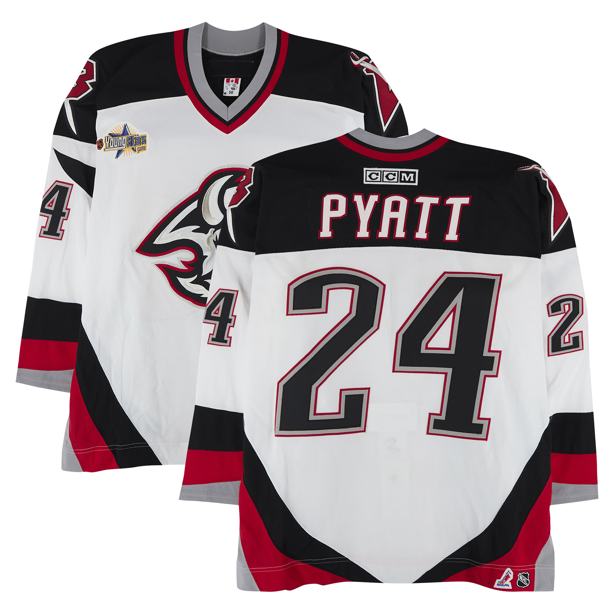 Taylor Pyatt Buffalo Sabres Game-Used #24 White CCM Jersey from the 2003 NHL YoungStars Game