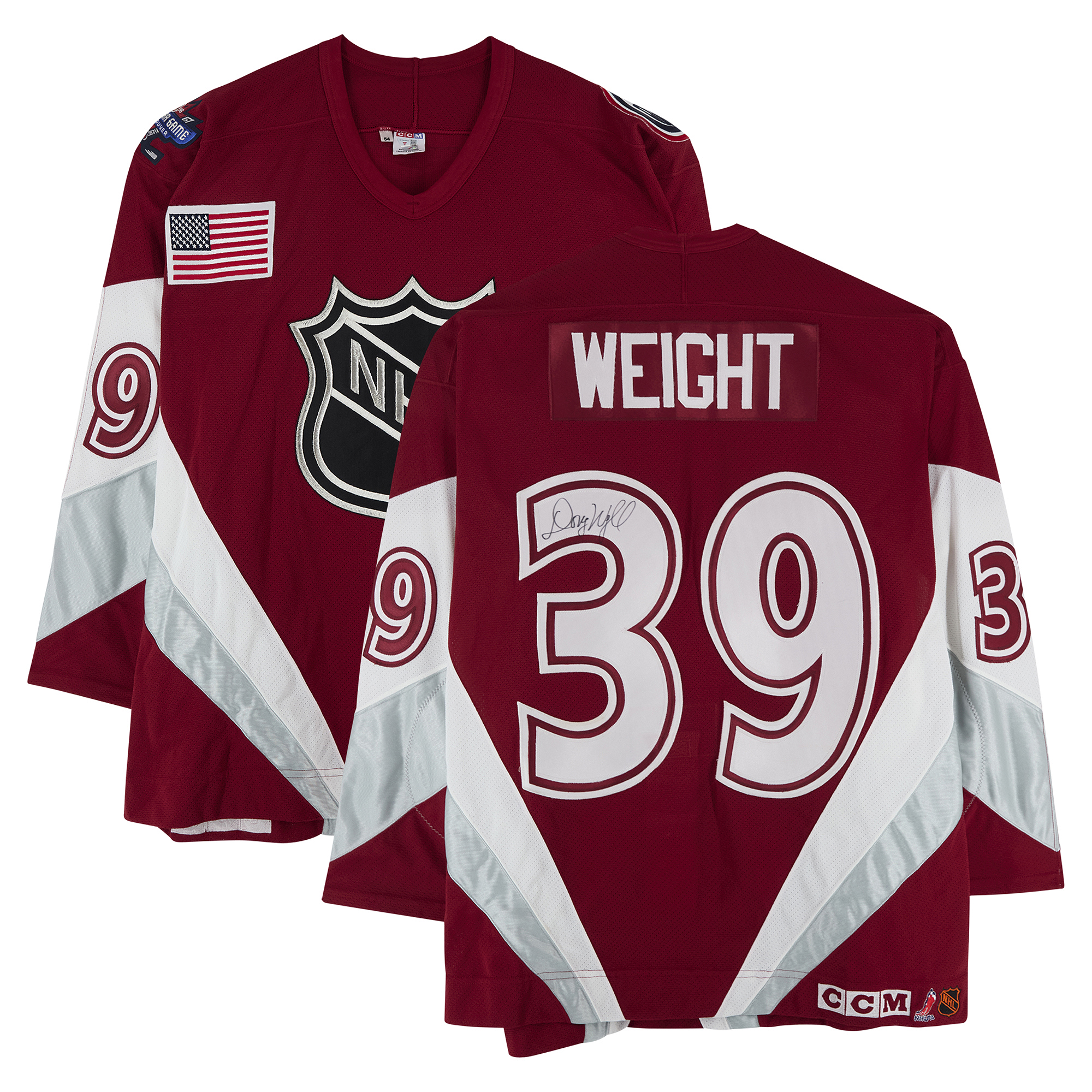 Doug Weight Team North America Autographed Game-Used #39 Red Jersey from the 1998 NHL All-Star Game
