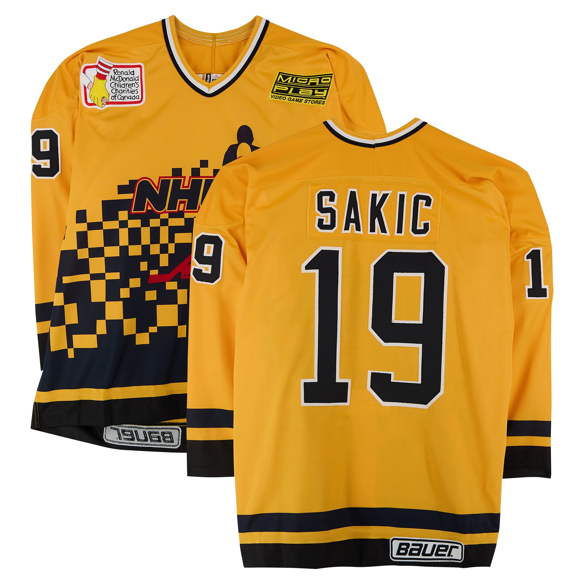 Joe Sakic Team Canada Game-Used #19 Yellow Jersey from the 1994 NHL 4-on-4 Challenge