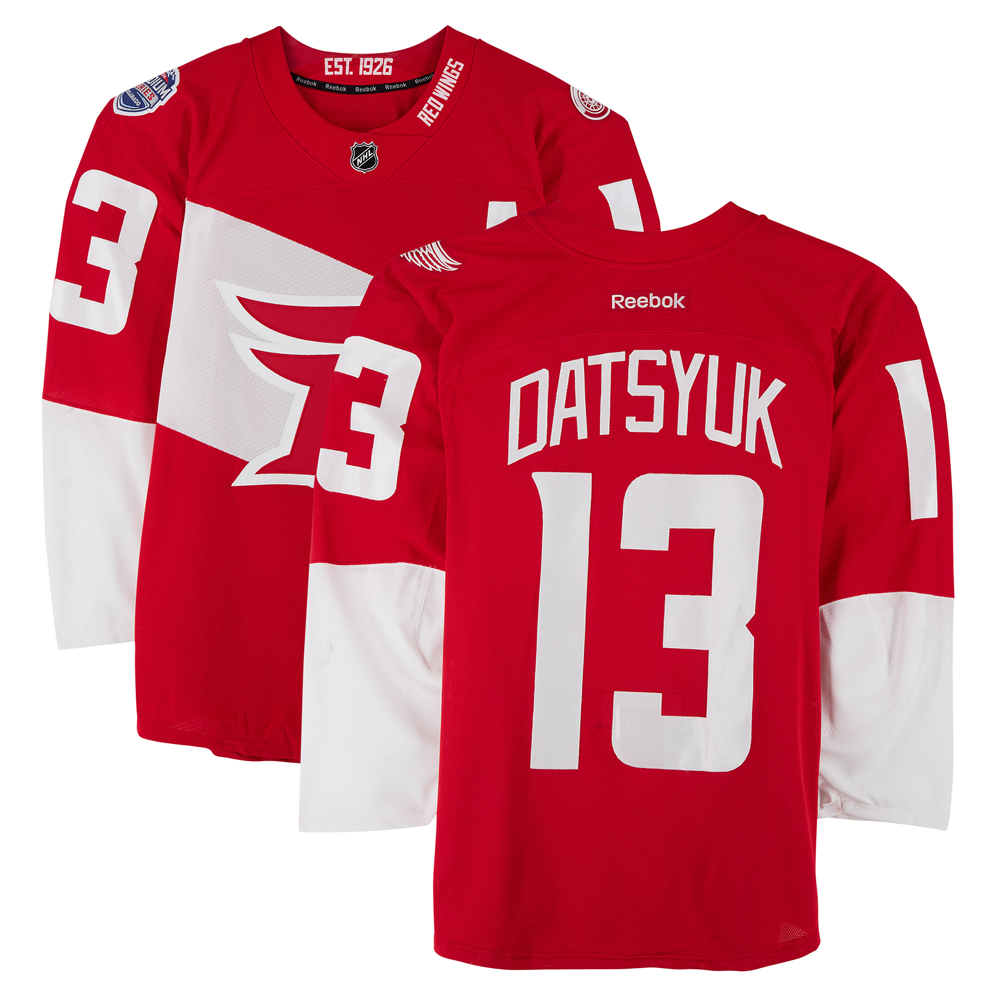 Pavel Datsyuk Detroit Red Wings Practice-Used #13 Red Jersey vs. Colorado Avalanche on February 27, 2016