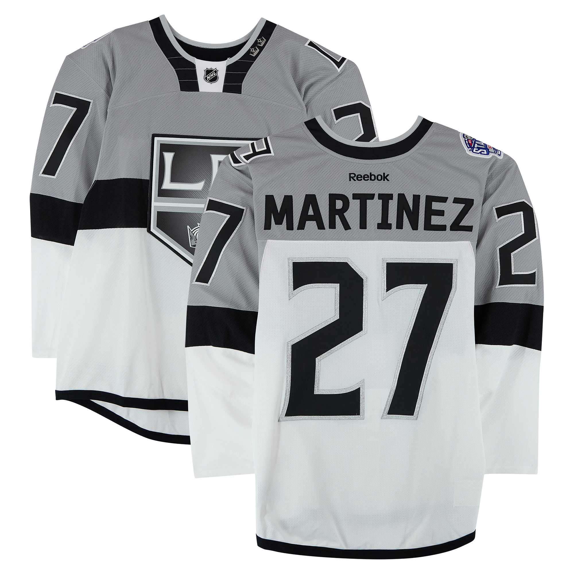 Alec Martinez Los Angeles Kings Player-Issued #27 White Jersey vs. San Jose Sharks on February 21, 2015