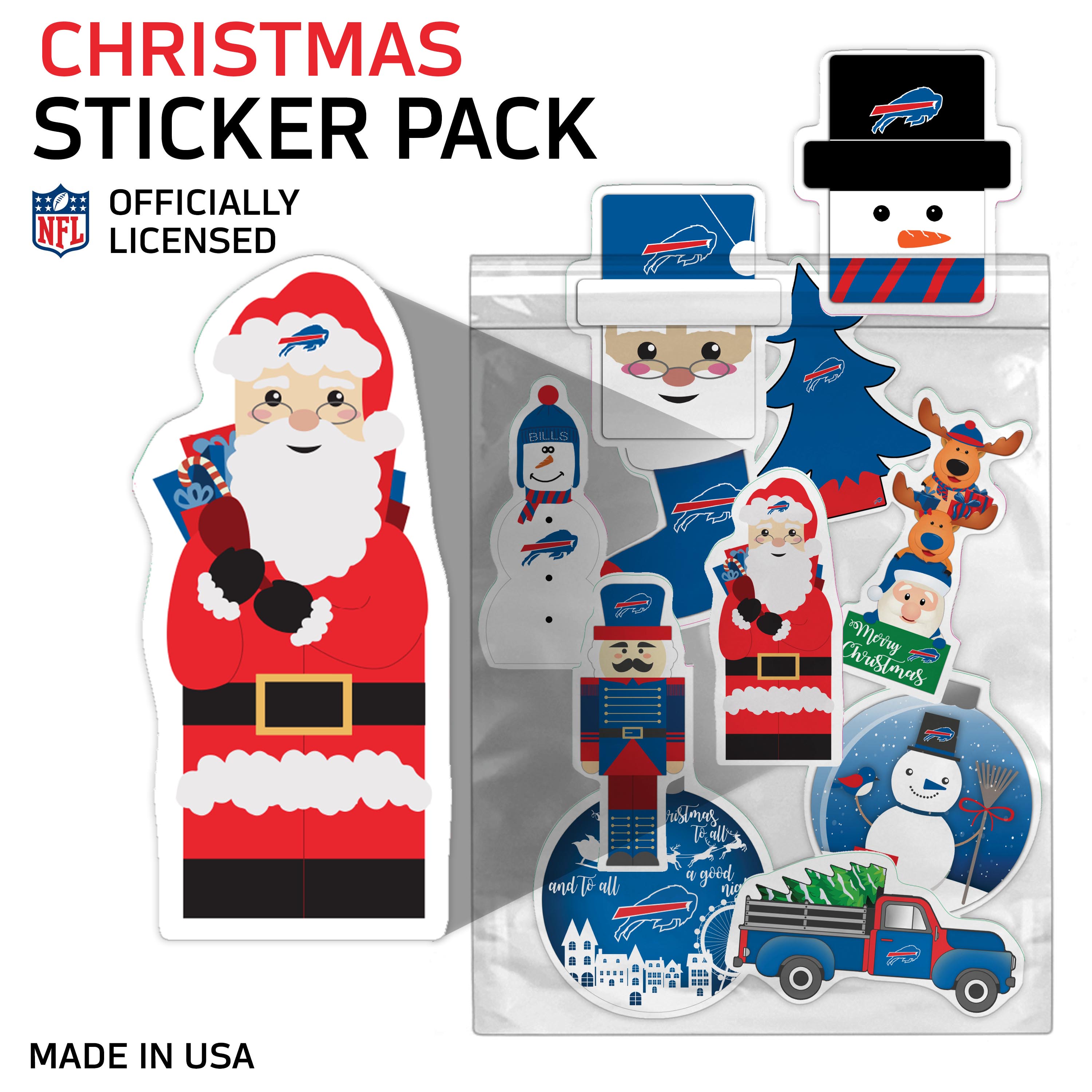Buffalo Bills  Holiday Sticker Set